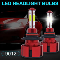 X20 6000K 9012 Hir2 LED Headlight Bulbs 44w H4 H7 H11 H13 LED Car Headlights 4 Side Lights 5202 9007 HB3 9006 COB Bulb Fog Light