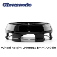GTownworks 1pc 65mm Car Wheel Center Hub Caps Bright Black Tire Rims Center Cap For Car Styling With Steel Ring High Short ABS