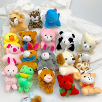 50pcs Kawaii Animal Plush Doll Keychain Pendant Teddy Bear Panda Animal Stuffed Toys Girl Bag Pendant Wedding Party Small Gifts