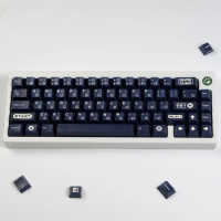 129 Keys Minimalist Black White Machine Keycaps Cherry Profile PBT Dye Sublimation Mechanical Keyboard Keycap For MX Switch