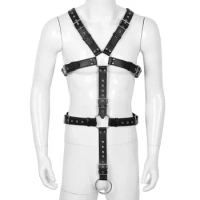 BDSM Gay Body Bondage Harness Men Fetish Leather Lingerie Sexual Chest Harness Belt Strap Punk Rave Gay Costumes for Adult Sex