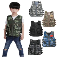 Military Kids Camouflage Hunting Clothes Boy Combat Equipment Chirdren Tactical Army Vest Cosplay Costume Airsoft Sniper Uniform