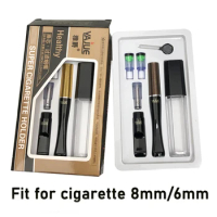 High quality Complete set Cleanable Tobacco Filter Healthy Reduce Tar Cigarette Holder Creative Microfilter Hookah Pipe Men Gift