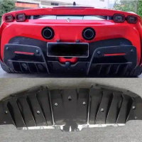 For Ferrari SF90 2020 2021 2022 2023 2024 Real Dry Carbon Bumper Rear Trunk Lip Diffuser Spoiler Cover