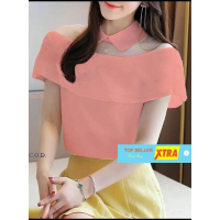 Baju Blouse Raline RO atasan Wanita twiscont kombi tile varian warna Kekinian@@ Fit Oversize Linen T