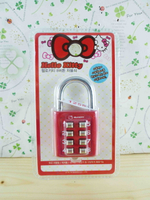【震撼精品百貨】Hello Kitty 凱蒂貓 密碼鎖頭-紅色 震撼日式精品百貨