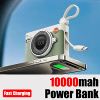 Mini Portable Power Bank 10000mah Wireless Fast Charging Digital Display Ultra-thin Large Capacity Powerbank for Xiaomi iPhone