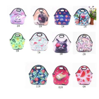 50Pcs Neoprene Lunch Bag For Women Owl Pattern Lunch Bags Picnic Handbag With Tableware Pocket Children Snacks For Women Kids