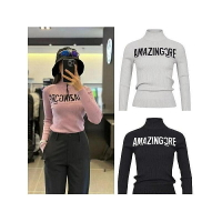 高爾夫女裝 高爾夫球衣女 韓版女裝 休閒上衣 韓國 AMAZINGCre高爾夫服裝女裝秋冬運動氣質百搭長袖針織衫毛衣