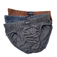 CD leopold pria dewasa pola polos warna bahan katun-celana dalam pria nyaman Polos Karet