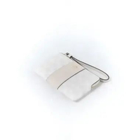 Tas COACH STRIPE WHITE MONOGRAM IVORY WHITE MINI CLUTCH WITH HANDLE 100% ORIGINAL 16X10CM