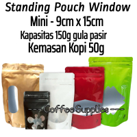 STANDING POUCH WINDOW 9x15 150 kemasan kpack kantong plastik klip mini