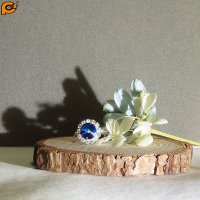 Sipress 日本進口華麗藍色琉璃水晶水鑽戒指