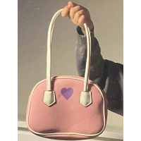 Women's Pink Bowling Bag Shoulder Tote for Commuting & Classes, Versatile Top Handle Wallet, Spaciou