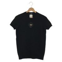 【二手名牌BRAND OFF】CHANEL 香奈兒【激安價】 黑色 喀什米爾 短袖 毛衣 36