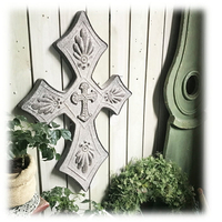 法式鐵質復古做舊大十字架掛件 經典墻飾1入