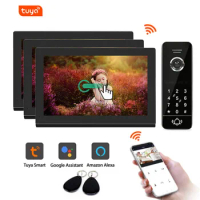 New Arrival factory Amazon alexa echo show with smart wifi ip video doorphone intercom with keypad password unlocking 1TO3