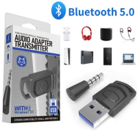 Wireless Game Audio Headphone Adapter Receiver for PS5 PS4 Game Console PC Headset 2 in 1 USB Bluetooth 5.0 Audio Transmitter