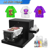 A4 DTG Printer T shirt Machine Textile Ink Bundle Ink Impresora DTG For Dark Light Clothes Print A4 DTG T-shirt Printing Machine