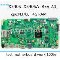 X540SA REV2.1 fit For Asus X540S X540SA N3700 CPU 4 cores Laptop motherboard W/ 4GB-RAM test motherboard work 100%