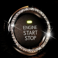 汽車用品一鍵啟動按鈕裝飾貼鉆點火開關裝飾圈鑰匙孔車內飾品改裝