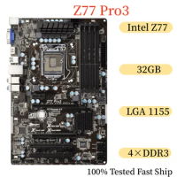 For ASRock Z77 Pro3 Motherboard 32GB LGA 1155 DDR3 ATX Mainboard 100% Tested Fast Ship