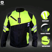 jaket motor touring generasi gen z | hijau stabilo