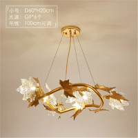 Luxury Maple Leaf Crystal Chandelier Living Room Lamps Hotel Villa Lobby Study Ceiling Decorative Lights Modern Led Chandeliers