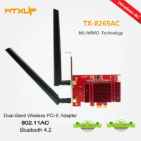 Desktop PCi-e WiFi Adapter 8265AC 802.11AC 867Mbps PCI Express 8DBi Antenna wireless card Bluetooth 4.2 mu-mimo