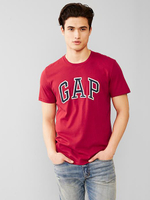 美國百分百【全新真品】GAP T恤 T-SHIRT 短袖 上衣 LOGO 圓領 紅色 貼布 男 S L號 F215