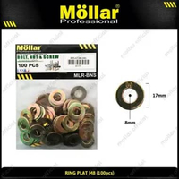 MOLLAR 93-074 Ring Plat M8 Besi Flat Washer Baut JP M 8 - 100 pcs