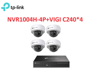 ❤️TP-LINK監控套組 VIGI NVR1004H-4P 4路主機+VIGI C240 全彩球型網路監控攝影機*4