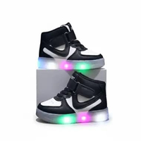Sepatu Boots Lampu Led Sneakers Anak Cewek Cowok J070 25 Hitam J070
