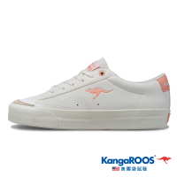 KangaROOS 美國袋鼠鞋 女鞋 COURT 美式復古 休閒鞋 平底鞋(白/粉-KW31633)
