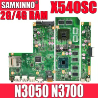 For ASUS X540S X540 X540SC Laptop Motherboard 2GB 4GB RAM N3050 N3060 N3700 N3710 CPU X540SC original Notebook Mainboard