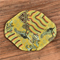 Latest Luxury 5 Tea Coaster Set Chinese style Vintage Silk Brocade Dining Table Cup Mat Cloud Placemat Wedding Party Favor