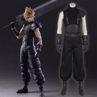 Game Final Fantasy VII Cosplay Cloud Strife Costume Men Outfit Uniform Vest Pant Full Suit Halloween Carnival Party Costumes