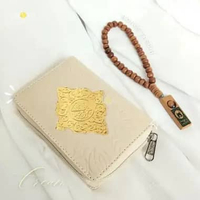 Alquran Saku Resleting A7 Pocket Cover Kulit Non Terjemah Warna Cantik Free Tasbih A7 Pocket Lilac