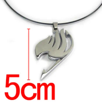 Silver Fairy Tail Necklace Pendant Metal Necklace Natsu Dragneel Tattoo lucy Heartfilia anime cosplay chain