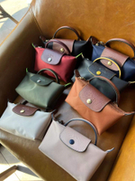 【Free Shipping】New Longchamp Bag Mini Hand Bag Cognac Color Single Handle Mini Handbag Nylon Dumplin