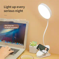 Flexible Foldable Led Desk Lamp USB Plug Bedroom Night Lights Dimming Work Study Reading Clip-on Table Lamps for Eyes Protection