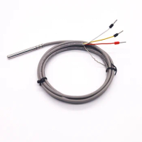 A class waterproof PT100 probe with pin connector thermal resistance -50~100'C PT100 temperature sensor with Shielded wire