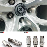 HRMin 10.9 grade 20psM14*1.25*28mm Gr.5 titanium free washer cone seat hollow wheel titanium bolt hub bolt For BMW racing car