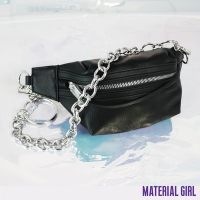 MATERIAL GIRL 美國瑪丹娜潮牌 鎖鏈黑色腰包 F9410