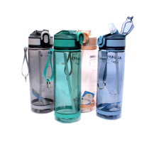 800Ml Water Bottle Straw Large Kettle Travel Bottles Sports Fitness Cup Autumn Cold Water with Time Scale Female Girls Boys