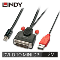 【現折$50 最高回饋3000點】   LINDY 林帝 主動式 DVI-D TO MINI DISPLAYPORT 轉接線 2M
