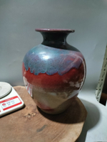 日本回流瓷器陶器日本藝術花瓶賞瓶窯變釉，東西很漂亮。壺型花瓶