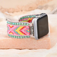 Romantic Rainbow Nylon Apple Watch Strap 38/45mm Band Strap Webbing Braided Watch Band for Apple Watch for Women Birthday Gift