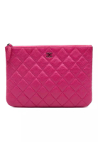 CHANEL 二手 Chanel 小號絎縫魚子醬 O 型手拿包