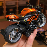 汽車模型 仿真鐵騎摩托車回力合金車模型燈光聲效賽車3歲男孩兒童玩具禮物 限時88折